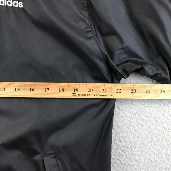 VINTAGE Adidas Jacket Mens size Large Black Blue Windbreaker Hooded jacket - Picture 6 of 10